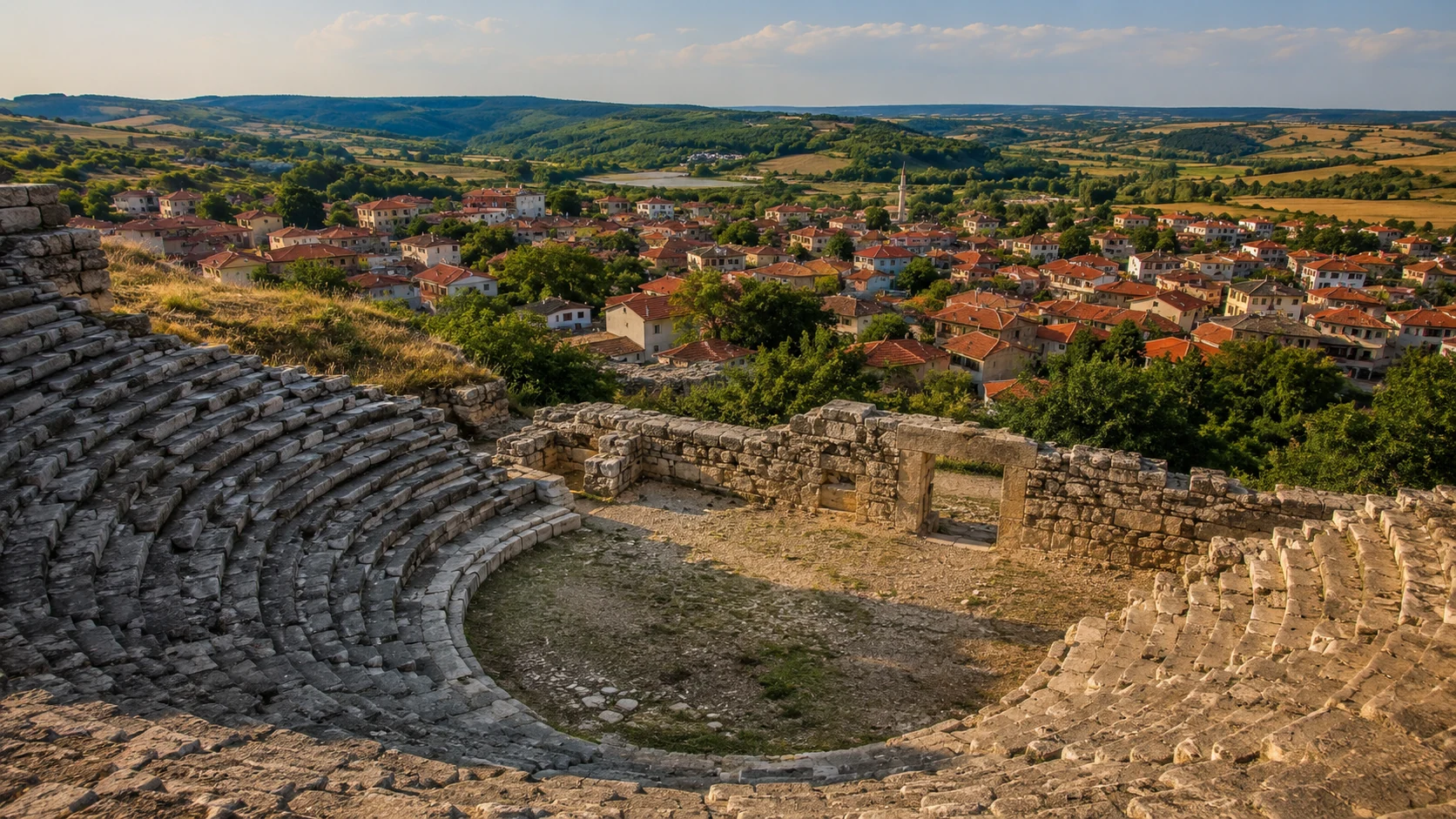 Vize Antik Tiyatrosu ve çevredeki eski kent dokusu